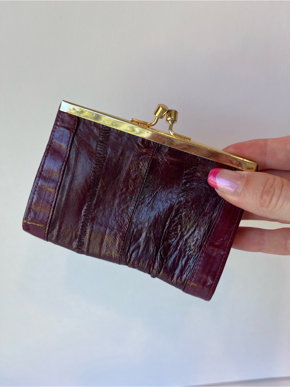Vintage EEL Skin Kisslock Coin Purse